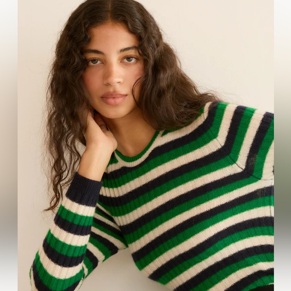 DÔEN Hyeres Cashmere Sweater in Carrington Stripe - Picture 9 of 10